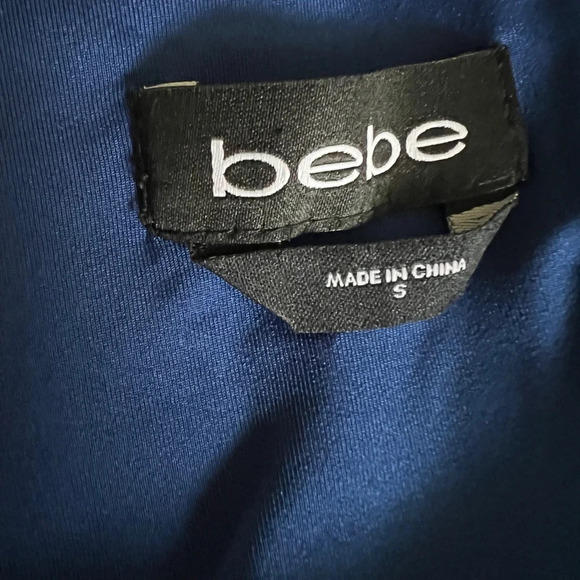 BEBE Clair Royal Blue Lace Long Sleeve Open Back Dress - Size Small - Picture 7 of 7